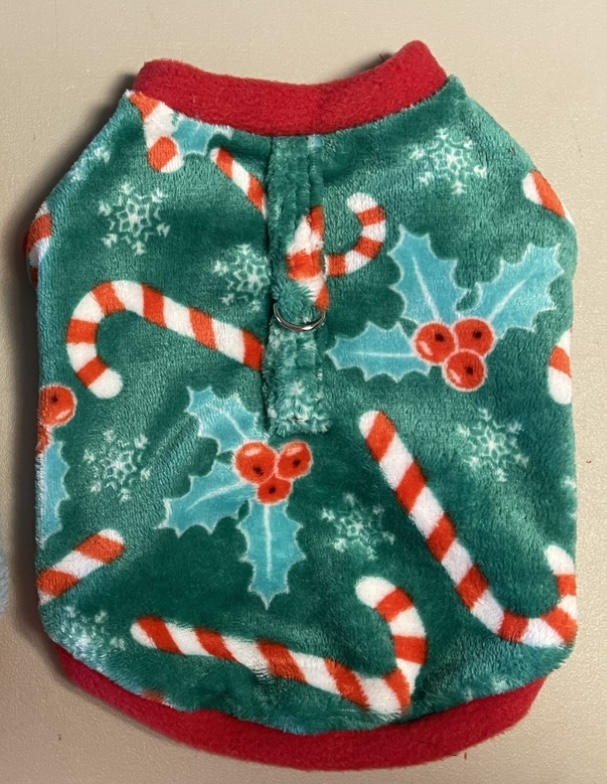 Candy canes plush fleece sweater